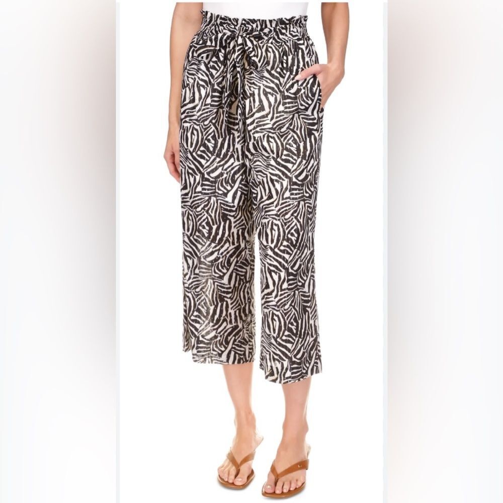 Michael Kors metallic zebra print crop pants
